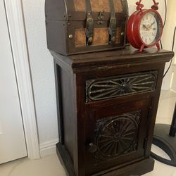 2 night stands heavy real wood carved 