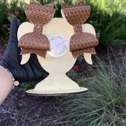 Girls Hair Bows Brown With Texture 