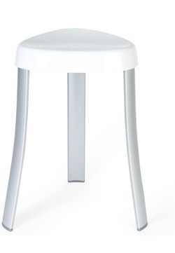 SPA Seat Shower Stool with Rust Proof Aluminum Legs, White,15.25" x 15.25" x 18"
