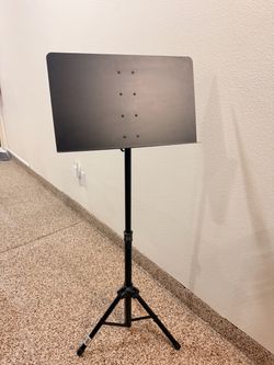 Heavy-Duty Orchestral Sheet Music Stand - Solid Desk, Adjustable Height
