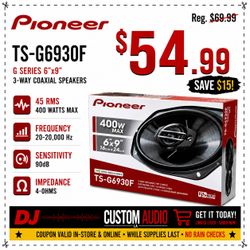 Pioneer G Series TS-G6930F Car Speakers 6x9" 3-Way Coaxial Speaker System 400 Watts 🚨 Payment Options Available 🚨 No Credit Needed 🚨