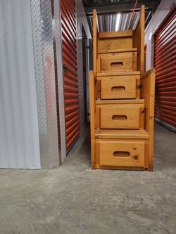 Wood Staircase with Drawers