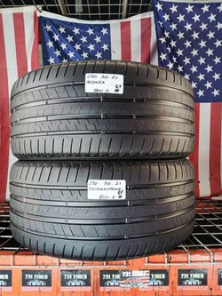 🇺🇸 2 USED TIRES 275/35ZR21 BRIDGESTONE ALENZA AS02 ALL SEASON RUN-FLAT 275/35R21