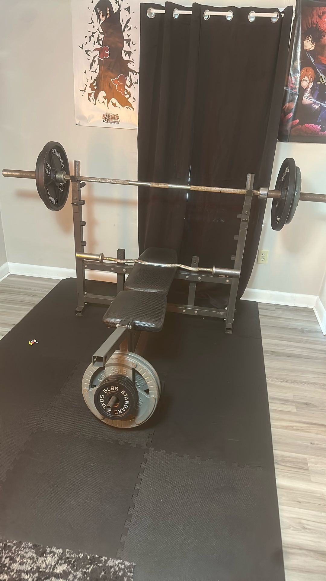 Bench Set With Ez Curl Bar
