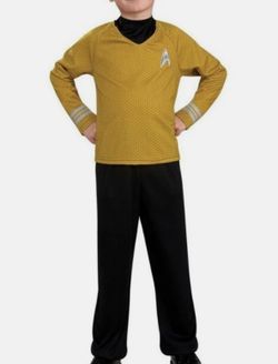 Child large Star Trek Movie Captain Kirk Costume 2pc Gold Shirt & Pants