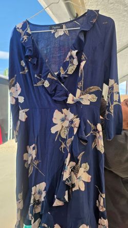 Papillon Navy Floral Wrap Dress