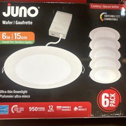 Contractor Select WF6 6 in. Selectable CCT Ultra Slim Canless LED White Recessed Light Trim (6-Pack)