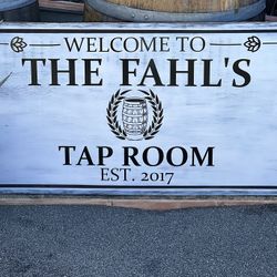 Personalized Tap Room Wood Sign/ Personalized Bar Sign 