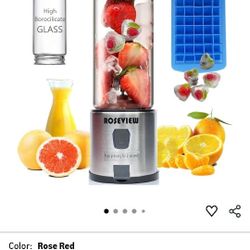 Portable Smoothie blender Glass bottle Mini USB rechargeable 2 battery Handheld Shakes blend Cup USB juicer Cordless Personal smoothies maker mixer (B