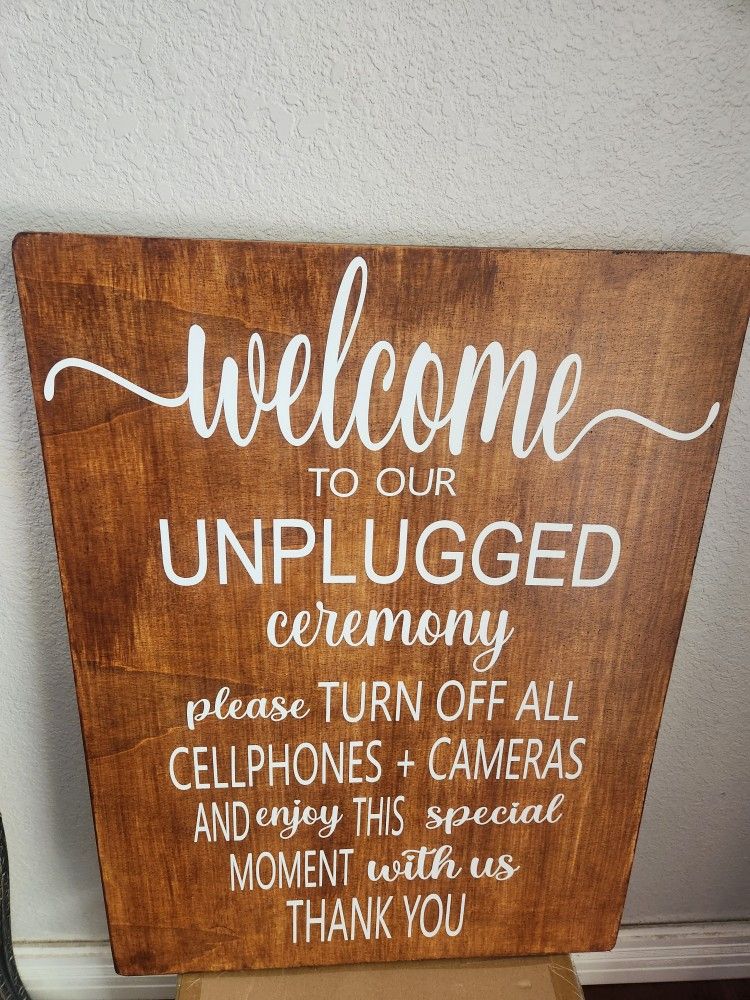 Unplugged Wedding Sign