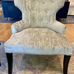 Accent Chairs (set of 2) Wingback Upholstered with Antique Nicket Studs