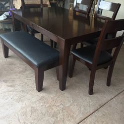 Dining Table And 4 Chairs One Bench 
