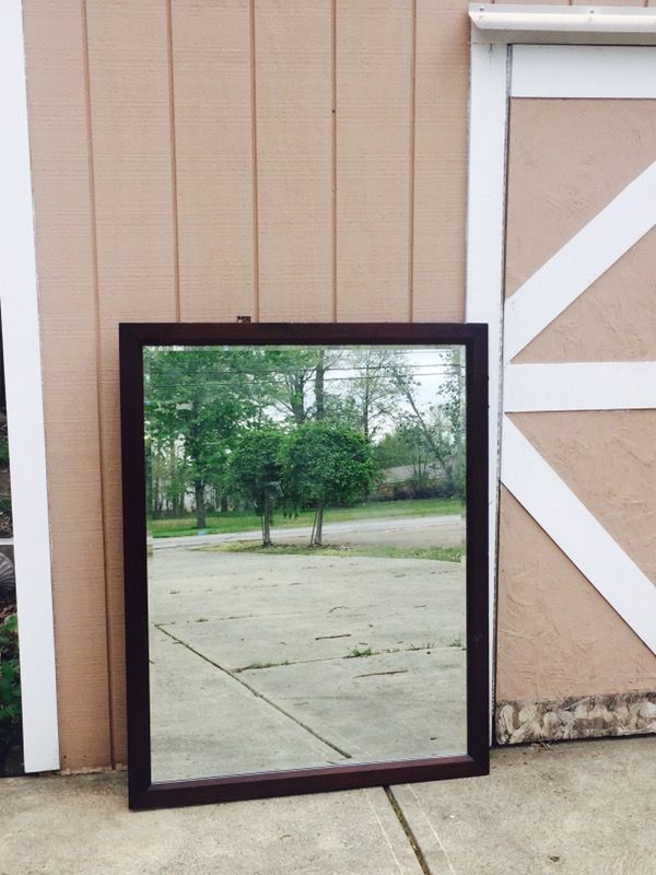 Large antique wooden mirror