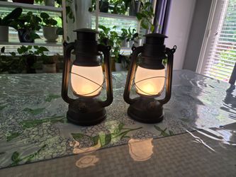 12 LED Hurricane Lantern set of 2