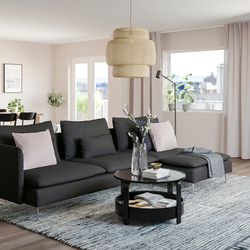SÖDERHAMN Sectional, 4-seat with chaise Ikea Sofa Couch /dark gra