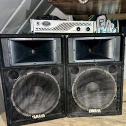 Yamaha 15” PA speakers & Amp