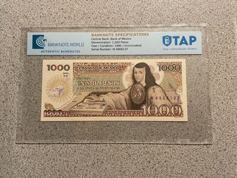 1985 Mexico 1000 Pesos Uncirculated Banknote