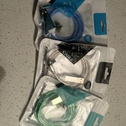 Cellphone Chords ,micro ,type c ,lighting /pack Of 3 