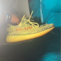 Frozen yellow Yeezys 