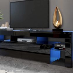 New Black Tv Stand Led Lights 