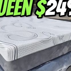 Queen Organic Hybrid Cool Gel Memory Foam Mattress 