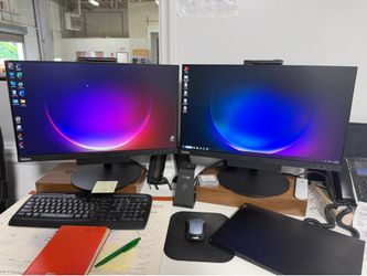 Lenovo 24" FHD IPS Monitor Webcam Speakers Height Adjustable Stand 1080P