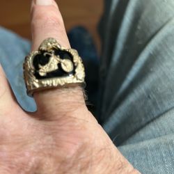 Harley Davidson ring ride hard live free inscribed inside the ring