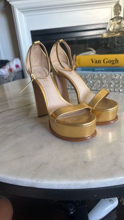 Platform  Gold  Heels