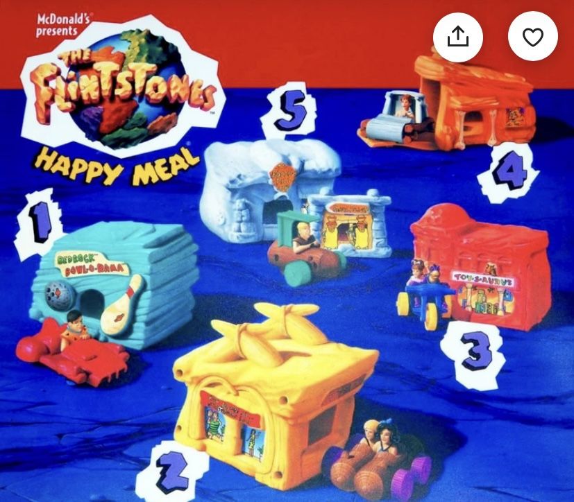 McDonalds Happy Meal 1993 Flintstones Toys - Set Of 5