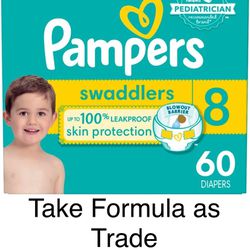 Size 8 Swaddlers Pampers Diapers Pañales 