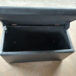 Black Ottoman Storage Chest Footrest 