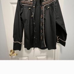 Charro Western Cowboy Embroidered Shirt