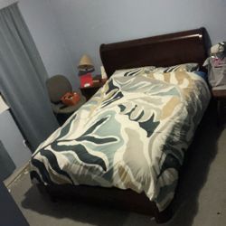 Queen Bed Frame, Mattress, Box Spring , Bedding Not Included 