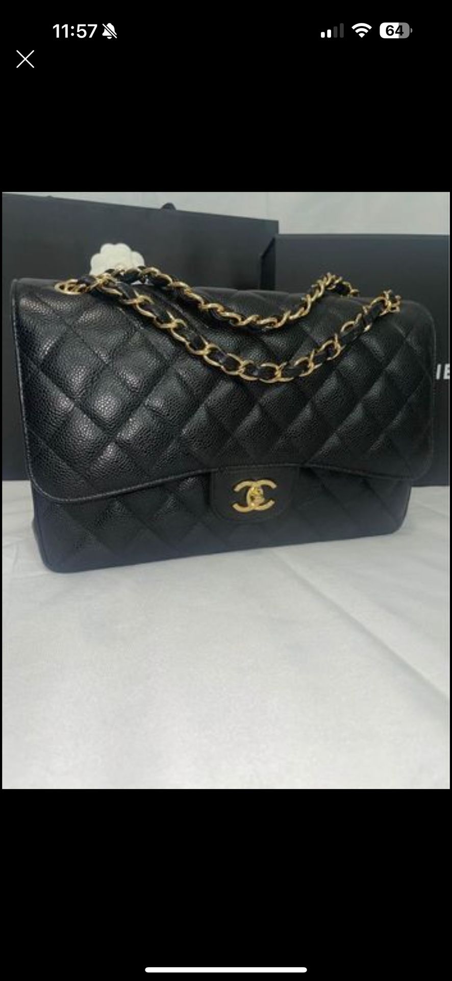 Black Chanel Jumbo Classic 