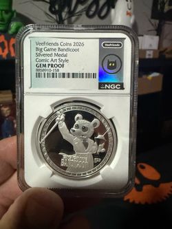 VeeFriends 2026 Big Game Bandicoot Silver Medal NGC Gem Proof w Mini Comic #14