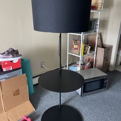 Black Floor Lamp With Built In Shelves 