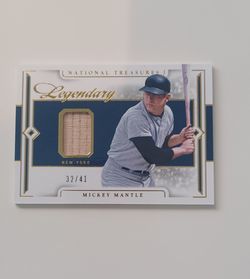 2024 PANINI NATIONAL TREASURES MICKEY MANTLE  LUMBER BAT MATERIAL  # LL-MM 32 OF 41