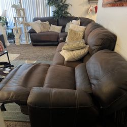 L-Sectional Leather Couch