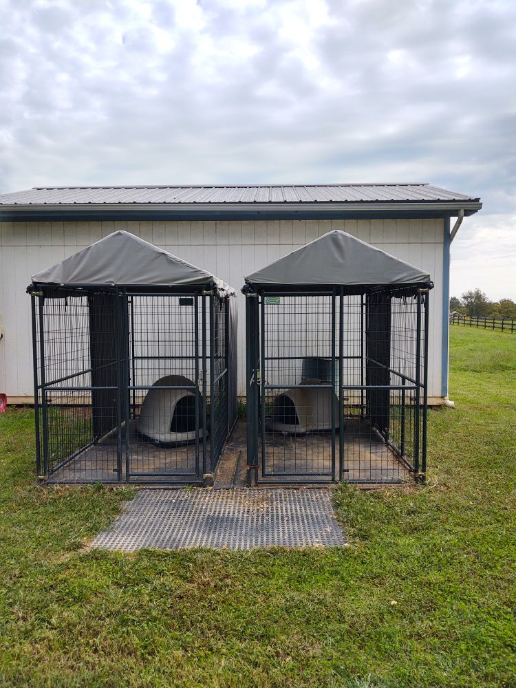 2 Retriever Dog Kennels/Roof Covers/Weather Panels