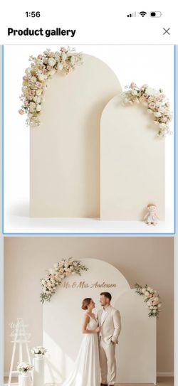 Ivory Arch Backdrop Cover Set of 2, 7.2FT&6FT Stretchy Spandex Fabric, Ivory Arch Covers for Wedding, Birthday Party, Bridal Events, Graduation Decor