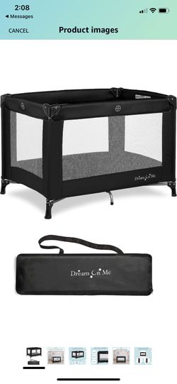 Dream On Me Nest Portable Play Yard With Carry Bag And Shoulder Strap, Black