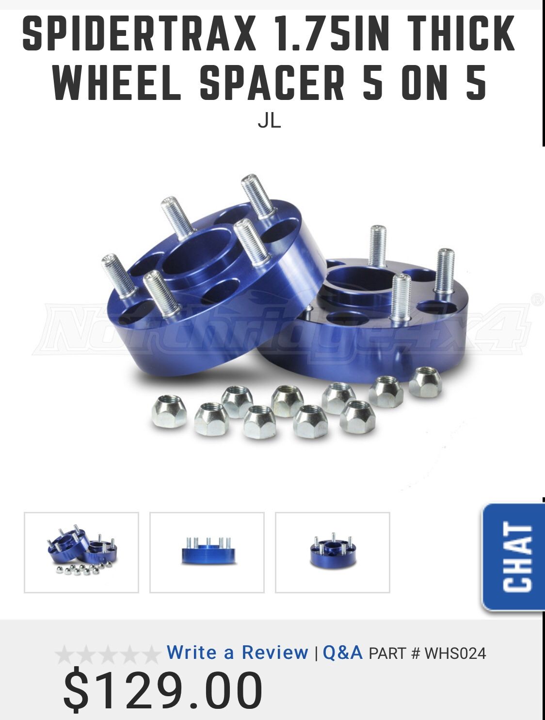 spidertrax jl 1.75 wheel spacers