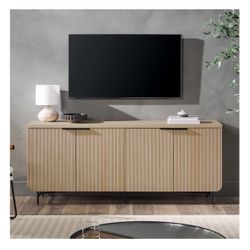 NEW TV Stand - Walker Edison 69” Scandinavian 4-Door Reeded-Front