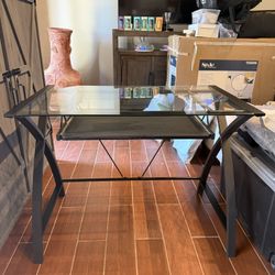 Black Glass Desk