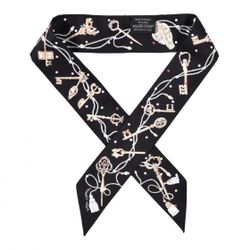 Authentic Hermes Les cles A Pois Twilly Black 