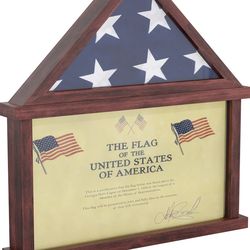 ONLY $55: Flag Display Case with Certificate Holder for 5' x 9.5' American Veteran Burial Flag.