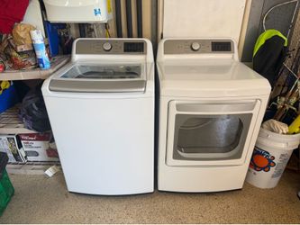 LG Smart Top Load Washer & Front Load Electric Dryer Set