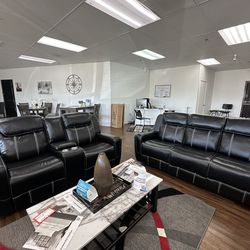 Black Leather Sofa & Loveseat Recliner