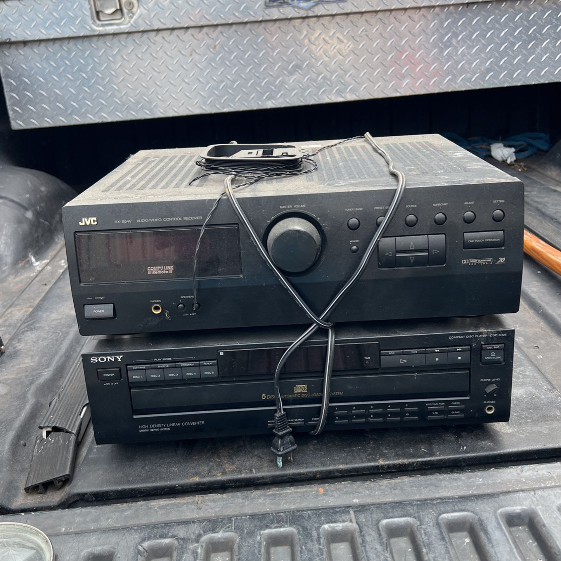 JVC Receiver And 5 Disc Player 