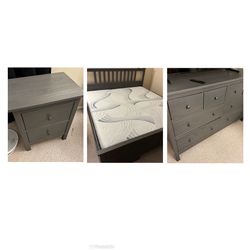 IKEA Hemnes 8 Drawer Dresser King Size Bed Frame & Nightstand